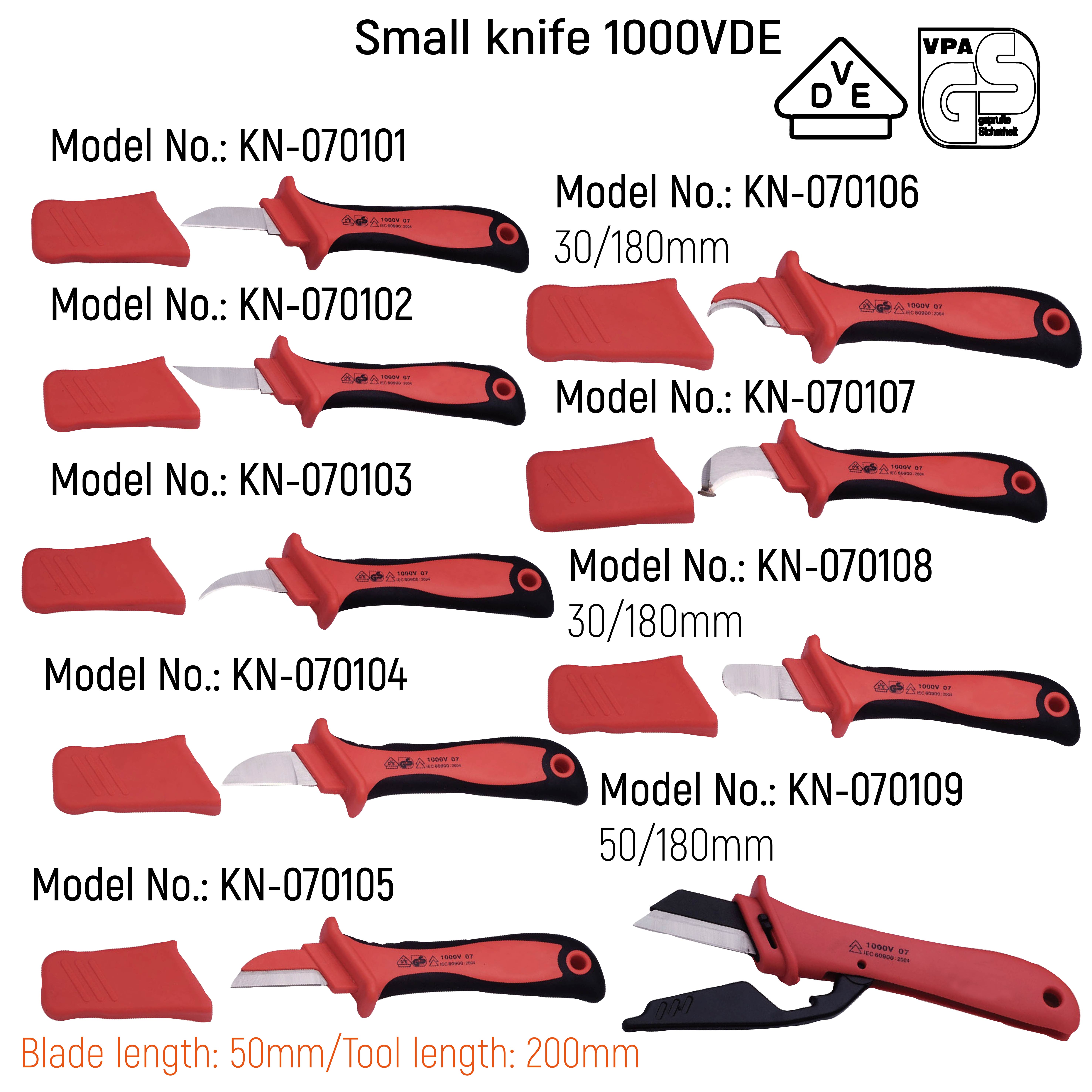 VDE SMALL KNIFE, CABLE STRIPPERS